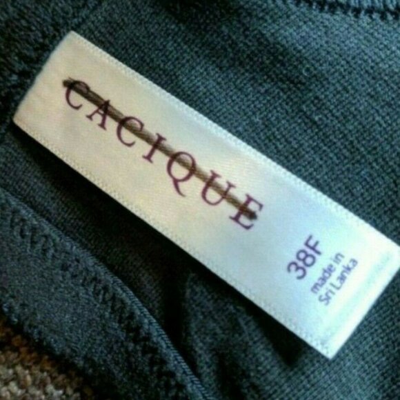 Cacique Womens Bra Cotton Lace Full Coverage Size 38F Black - Picture 3 of 6